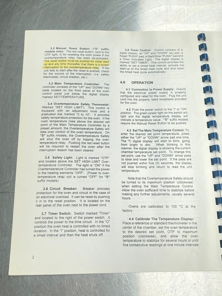 VWR Scientific Microprocessor Controlled Ovens - Users Manual /Instructions Book