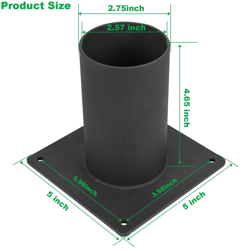 Heavy Duty Pier Mount Adapter for 3 Surface Mount Post, Mounting Hardware