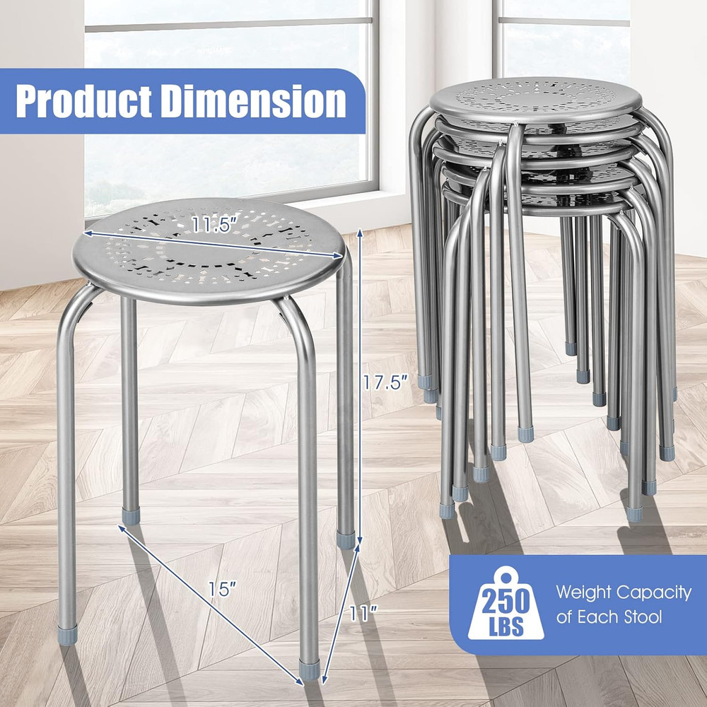 Multipurpose Stool Chairs, Small Stool Sets, Metal Stool with Dome, Stackable Ba