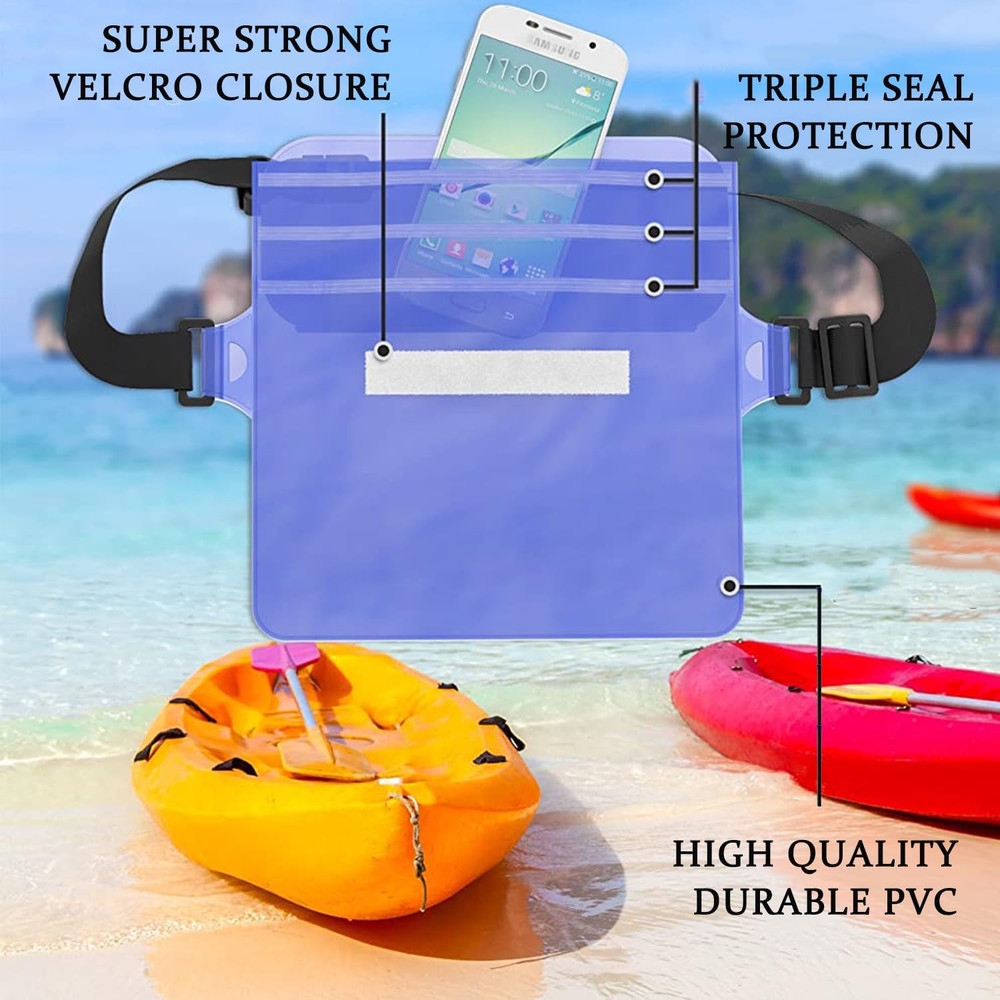 2-Pack Waterproof Pouch with Adjustable Waist Strap | Screen Touch Sensitive ...