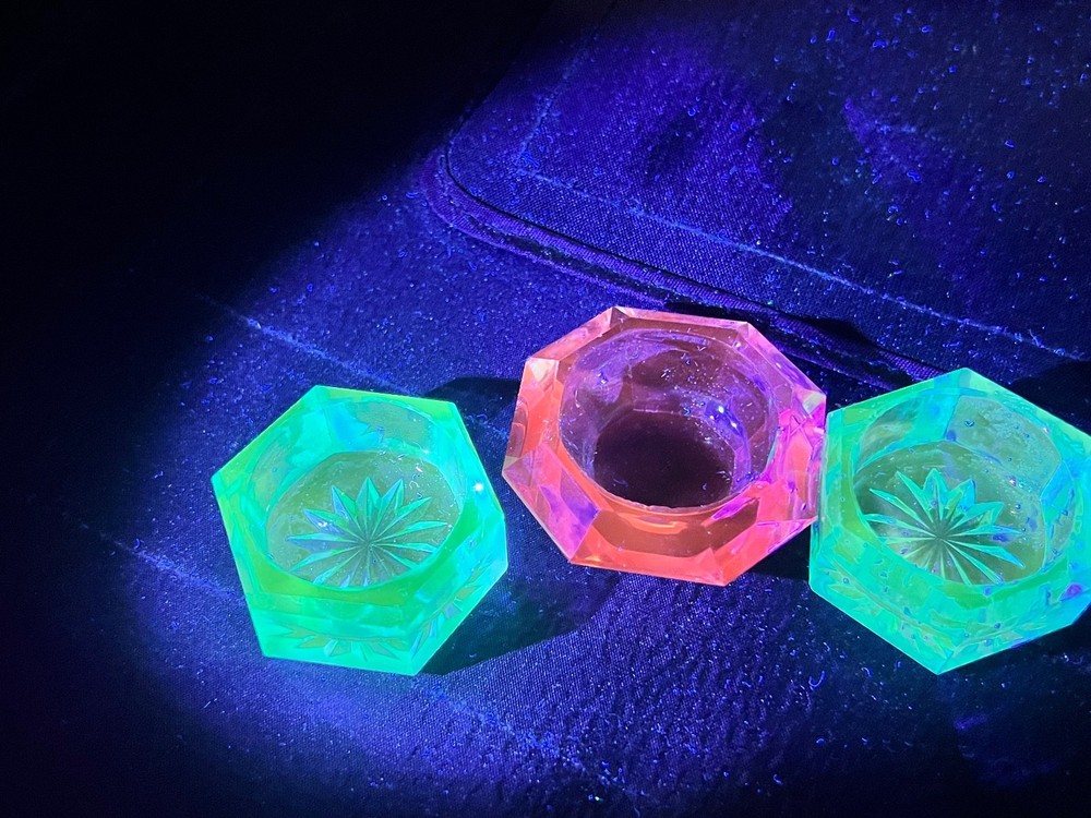 set of three vintage salt cellars
