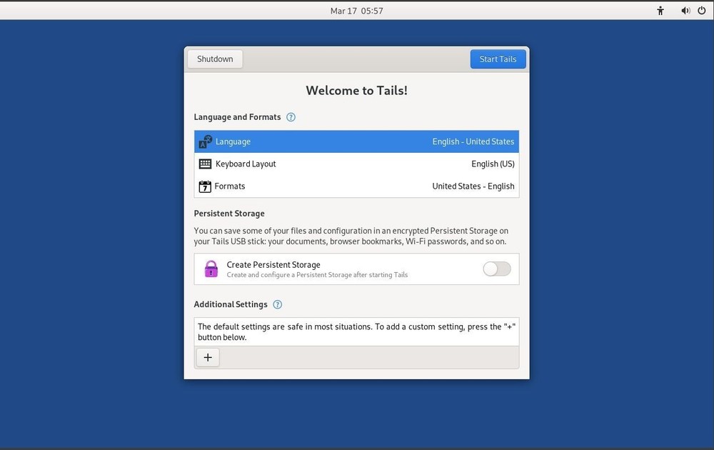 Tails 7.5 Bootable USB – PC & Intel Mac – UEFI/BIOS – 55GB Encrypted Persistence