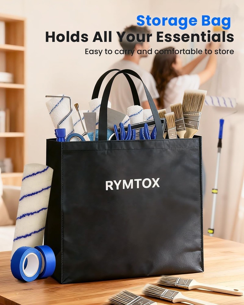 33PCS Professional Paint Roller Kit with Adjustable 2-4FT Extension Pole