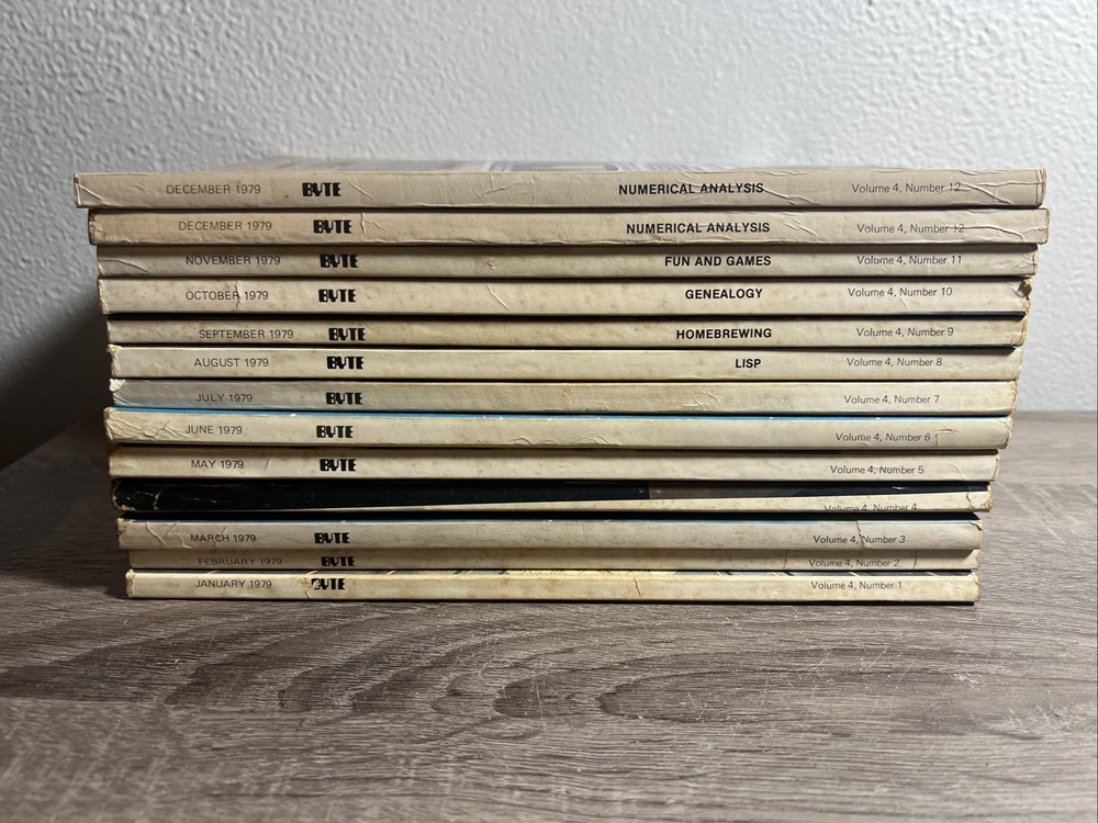 1979 Byte Magazine Lot 13 ISSUES (Complete) Genealogy, Lisp, Numerical Analysis