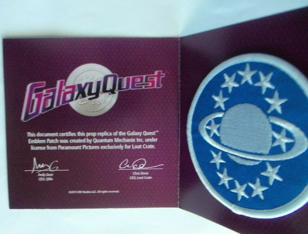 Galaxy Quest Patch Loot Crate Emblem Prop Replica Exclusive NEW