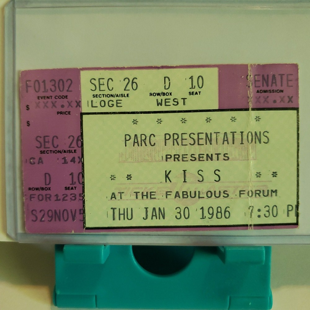 KISS Concert Ticket Stub January 30 1986 PARC Presentations atThe Fabulous Forum