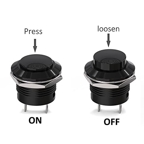 Momentary Push Button Switch No Lock SPST Mini Push Button Red & Black Cap