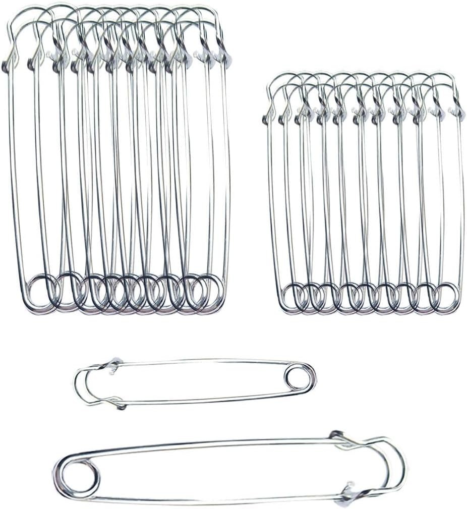20PCS Large Safety Pins, 4Inch and 3Inch Heavy Duty Safety Pins for Fashion
