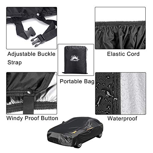 Full Car Covers for Sedan, Car Cover Waterproof All Weather Windproof