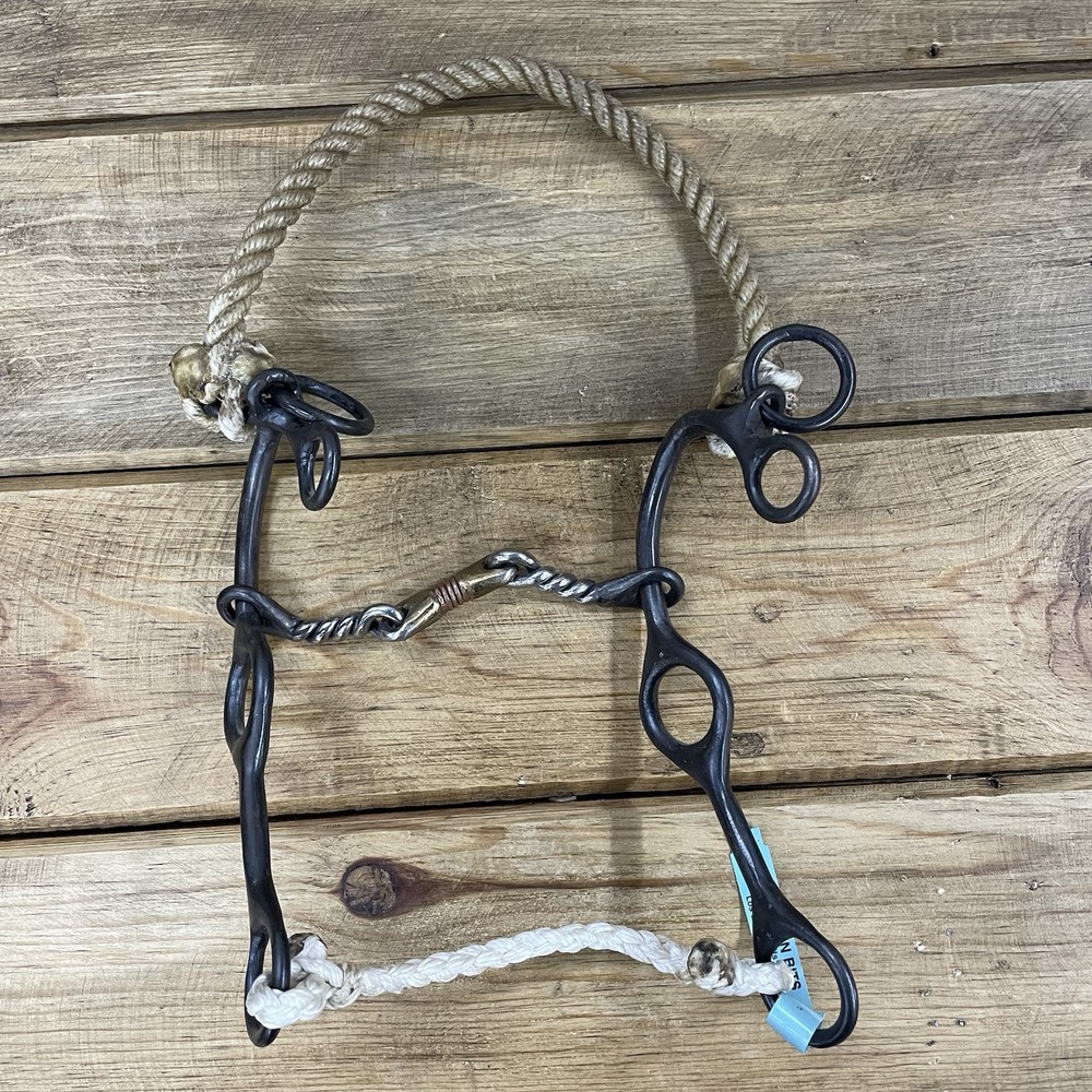 Dutton Combination Hackamore With Twisted Wire Dogbone Mouthpiece Bit