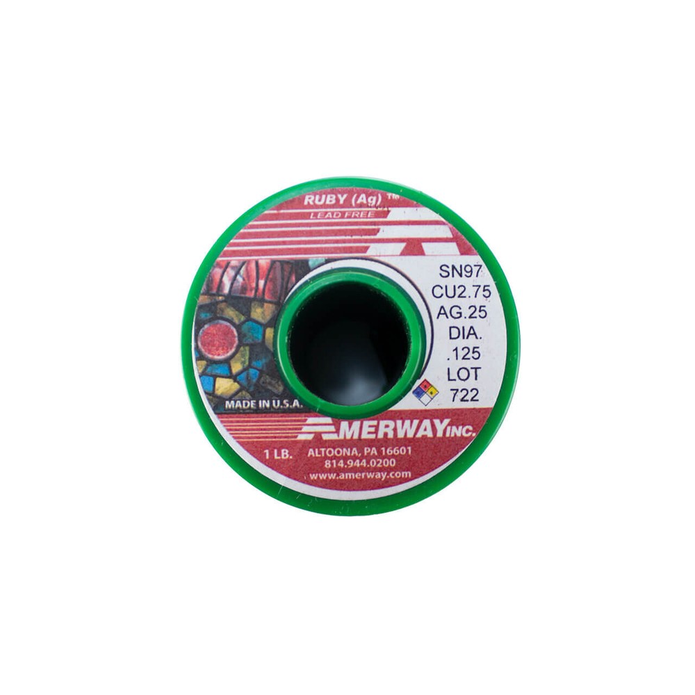 Amerway Ruby Stained Glass Soldering Wire