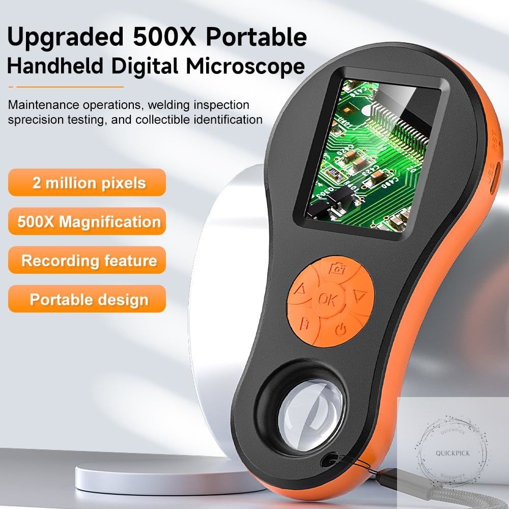 Digital Microscope Handheld 2.0 inch IPS Color Screen,Portable Digital Magnify