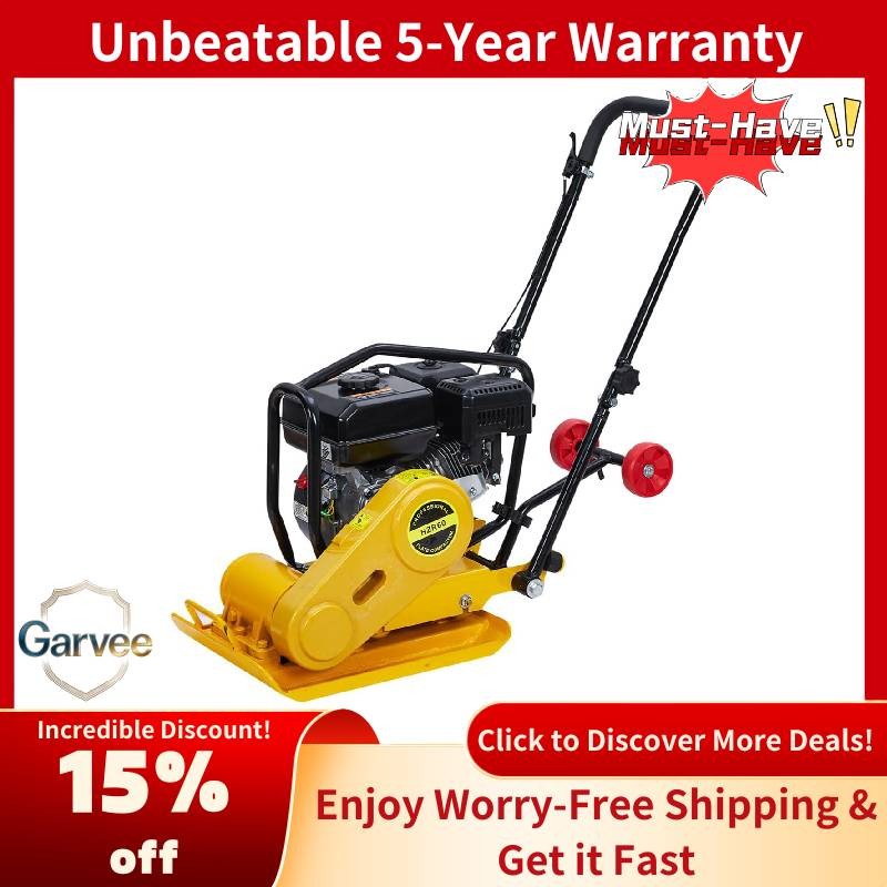 Plate Compactor 7HP, 4,200Lbs Force, 5,600 VPM for Soil & Gravel