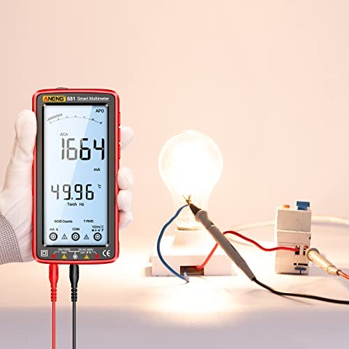 Digital Multimeter Tester Auto-Ranging TRMS 6000 Counts 681 Backlit Screen