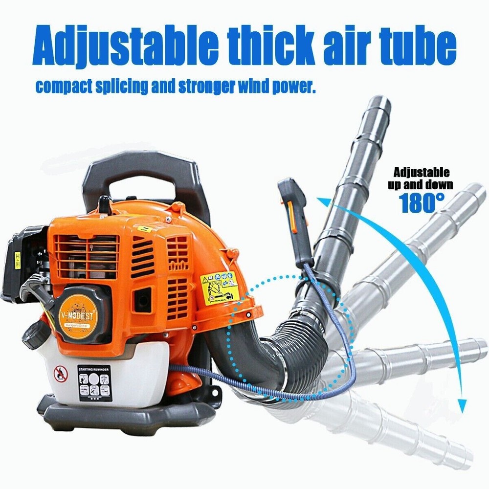 Backpack Leaf Blower Gas Powered Snow Blower 665 CFM 43CC 2-Stroke Engine 3HP