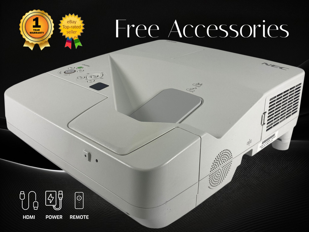 NEC NP-UM330W 3LCD Projector UST ECO Mode Widescreen Interactive HDMI w/Bundle