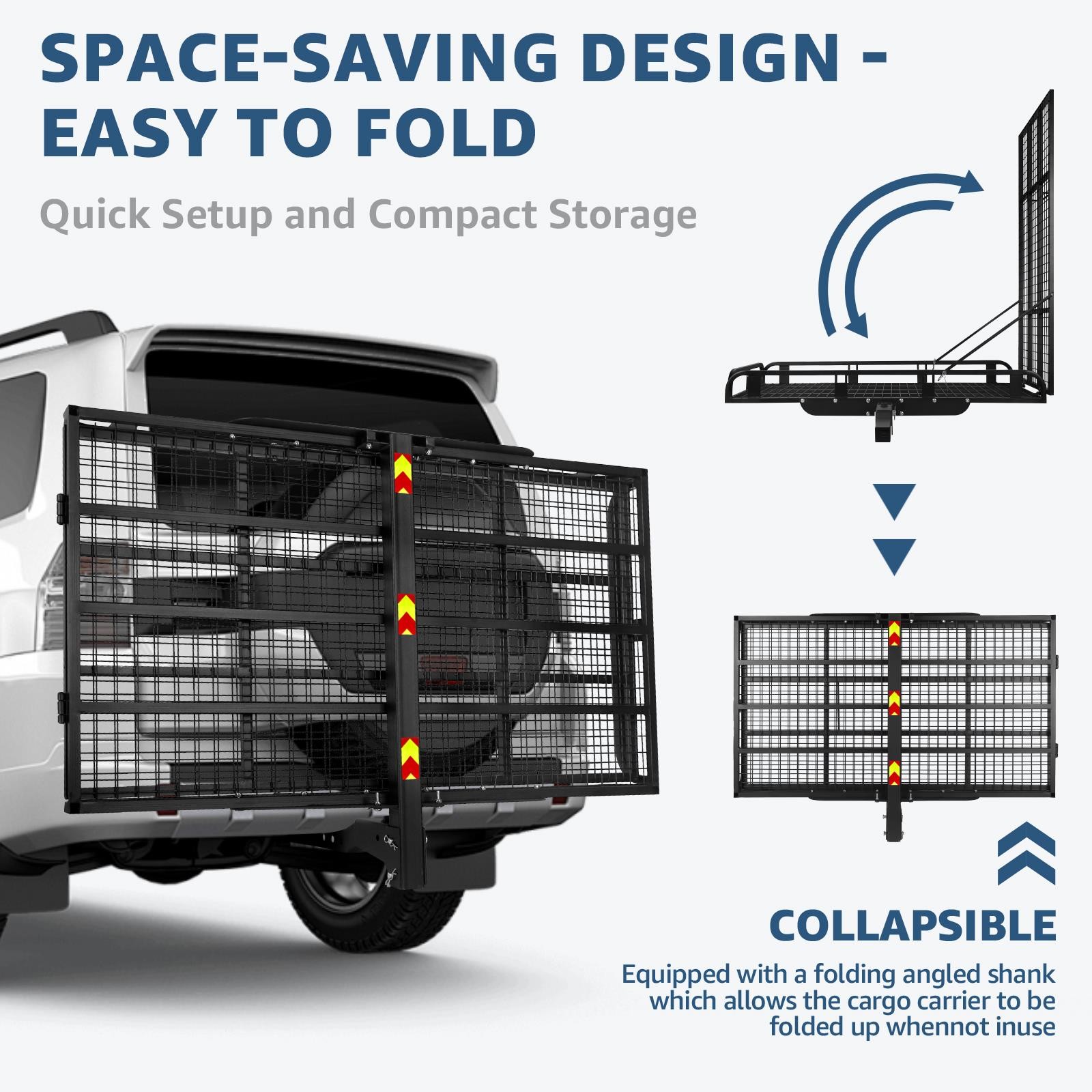 500LBS Mobility Carrier Wheelchair Scooter Rack Cargo Hitch Carrier Medical Ramp