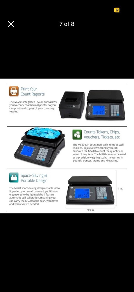ZZap MS20 Coin Counting Scale