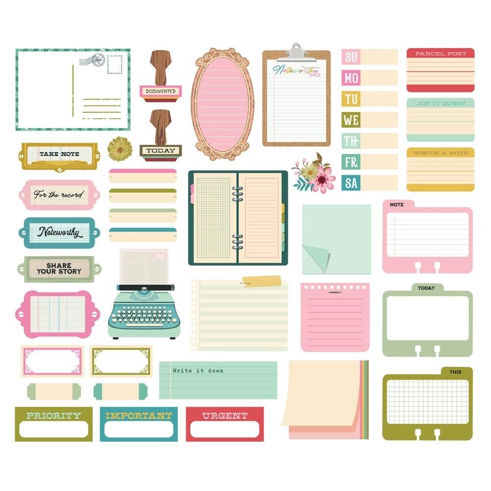 Crafts SS DieCuts Journal Bits Noteworthy Write it Down Planner Clipboard Notes