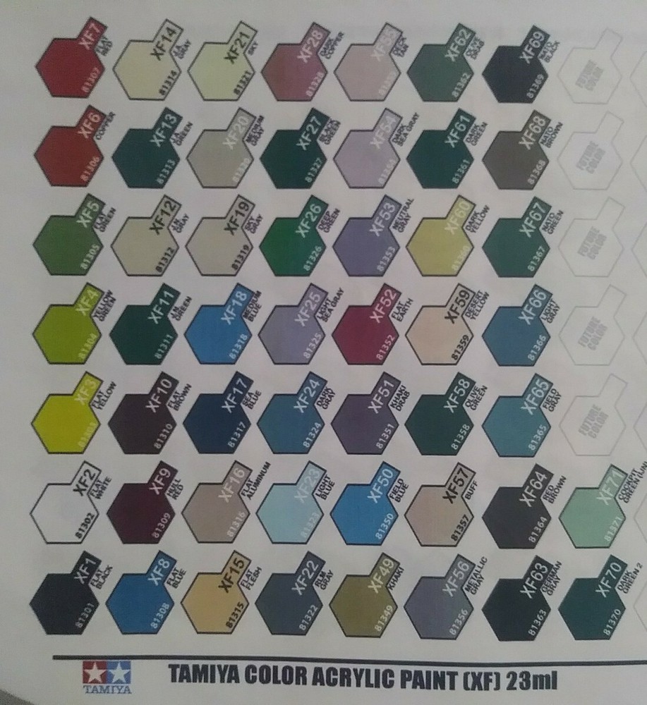 Tamiya 23ml acrylic paint 6 pcs bundle