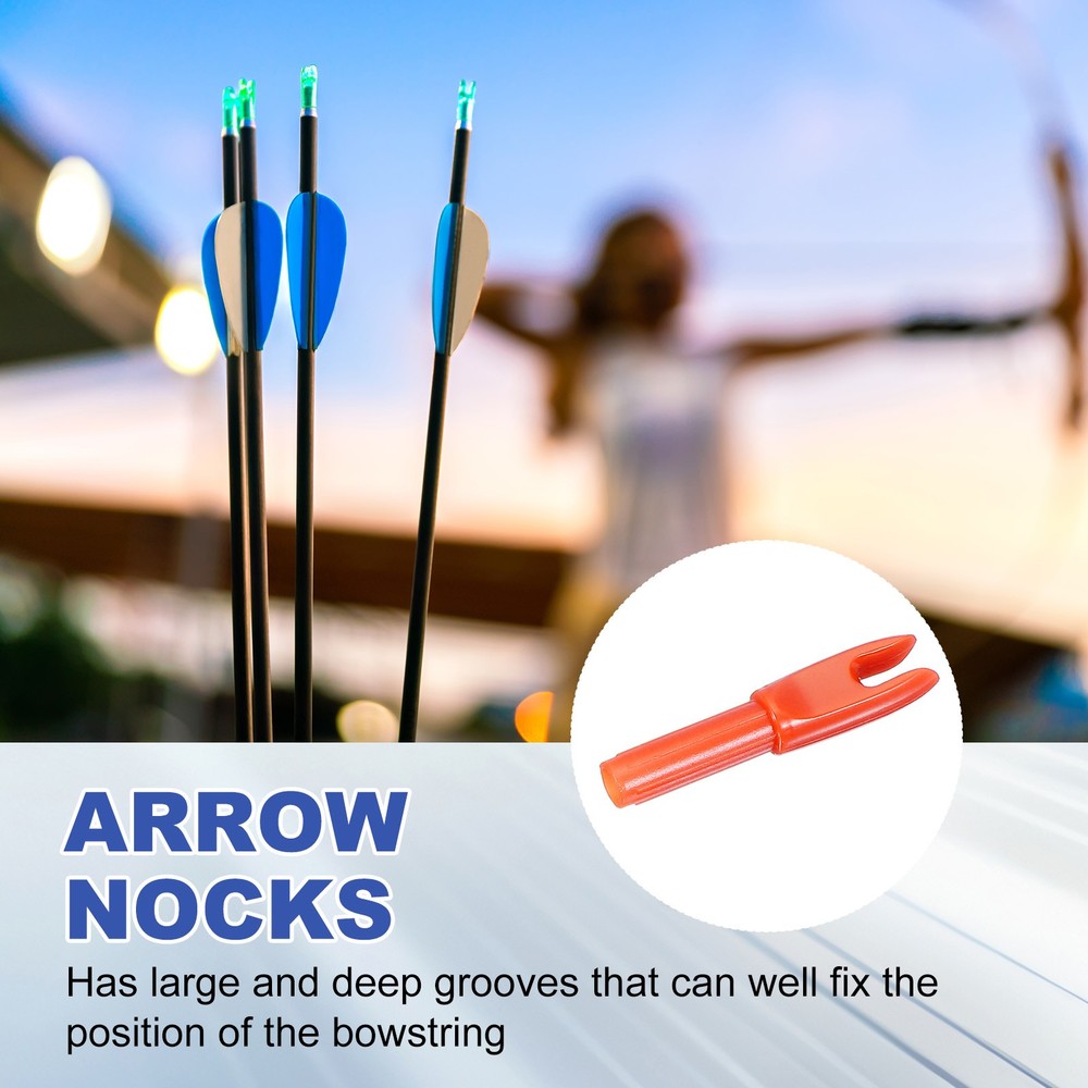 12Pack Archery Arrows Nocks 4.2mm Plastic Insert Arrow Nock Orange
