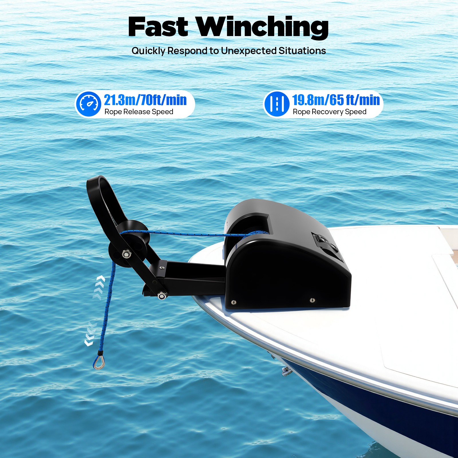 35LBS electric anchor winch Boat Marine Winch with remote control&Anchor Roller