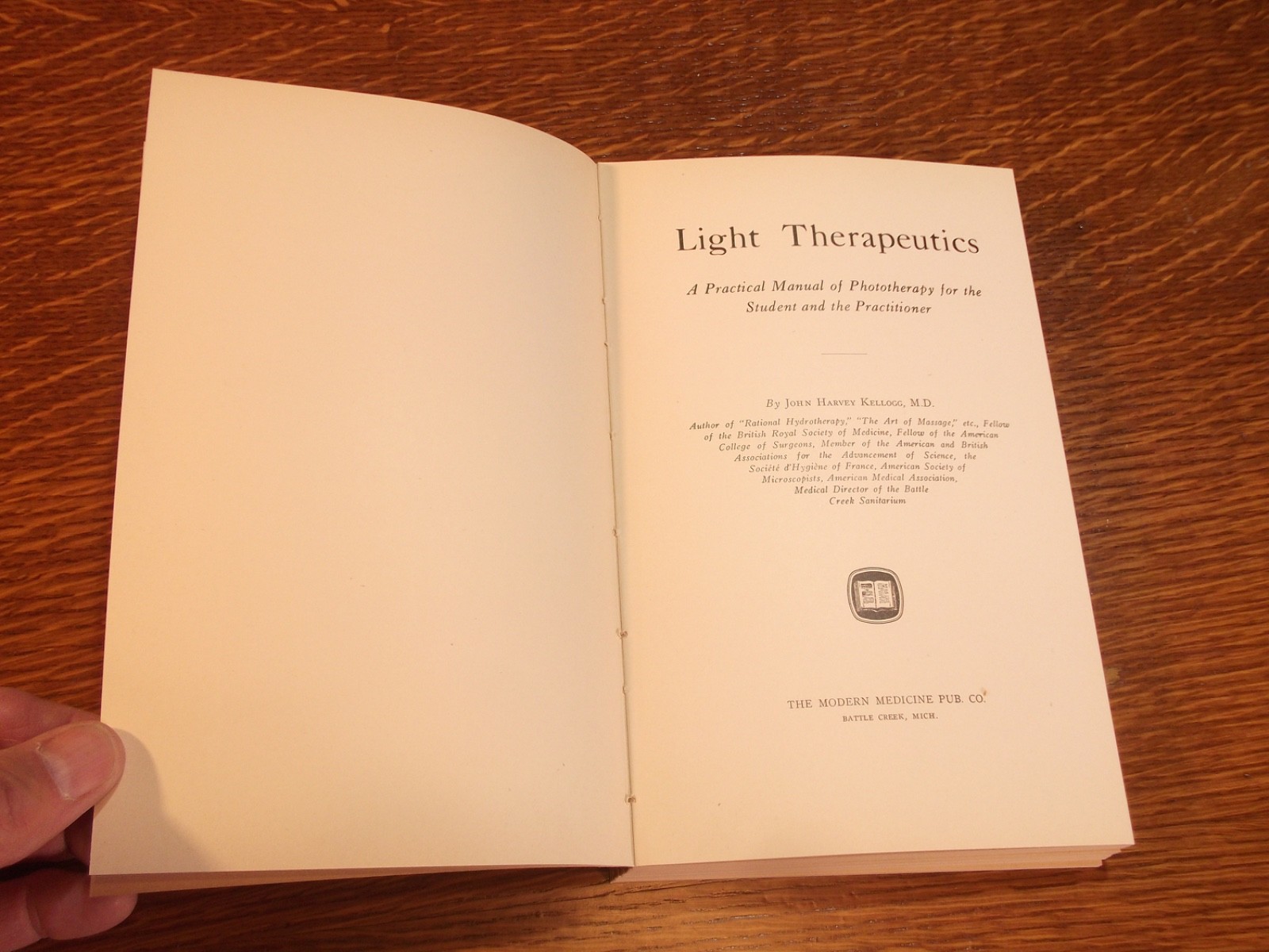 LIGHT THERAPEUTICS, 1927 edition, by Dr. John Harvey Kellogg