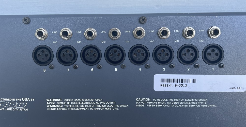 DOD Electronics 822 RM 8 Channel Professional Mixer MXR1