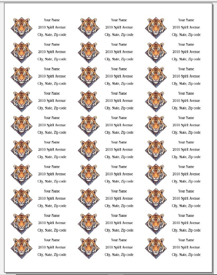 150 Bengal Tiger Mailing Return Address Labels Personalized