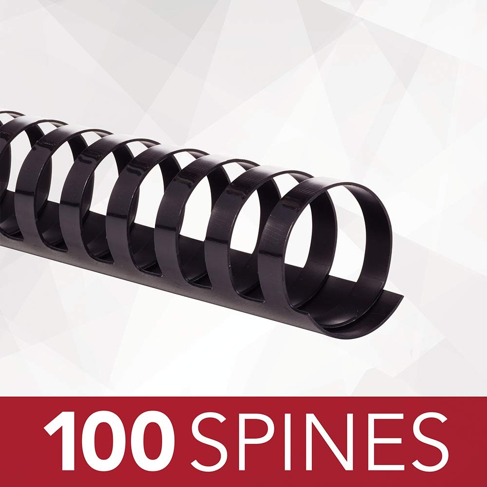 Binding Spines / Spirals / Coils, 1" Diameter, 225 Sheet Capacity, CombBind, ...