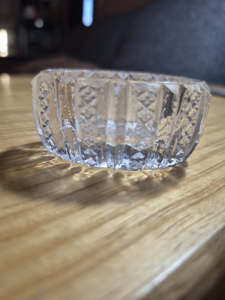 Clear Glass Salt Cellar Oval Shaped