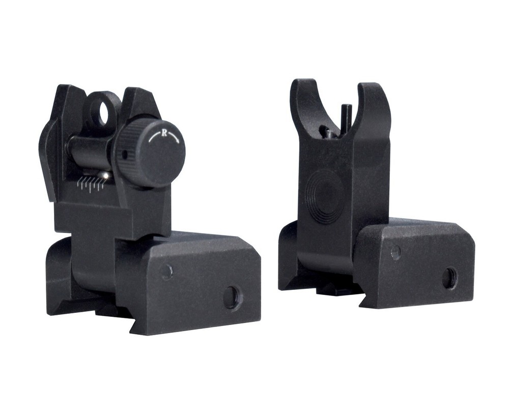 Basic Tactical Flip Up Front and Rear Sight Set, Aluminum