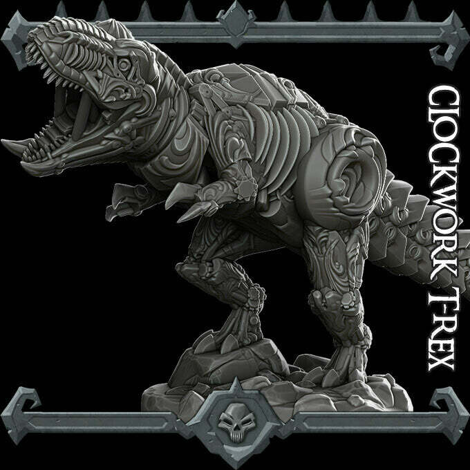 CLOCKWORK T-REX - Miniature | All Sizes | Dungeons and Dragons | Pathfinder | Wa