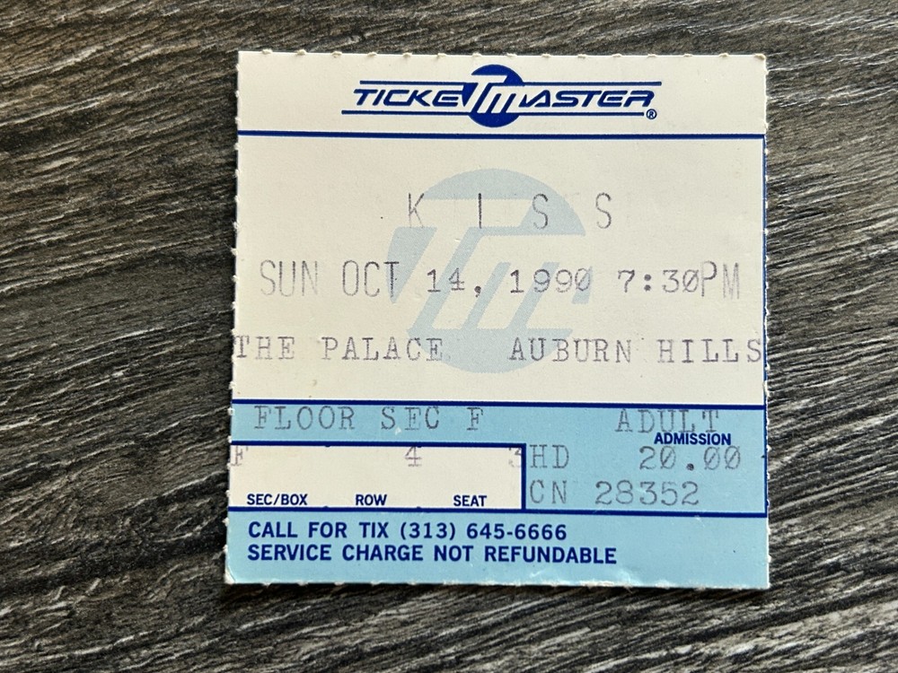 KISS TICKET STUB Detroit Michigan '90 Hot In The Shade Concert Tour Vintage Kiss