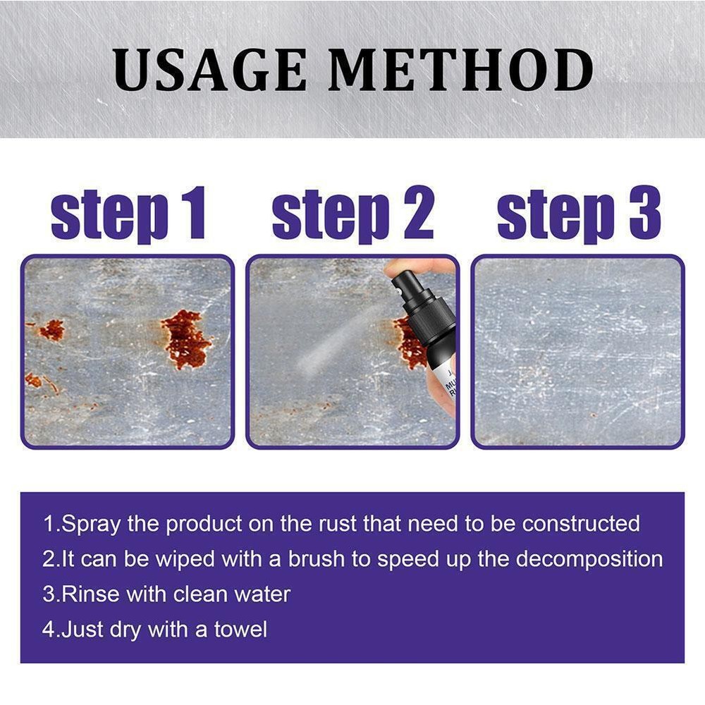 Multipurpose Rust Remover Spray, Rust Remover For Metal, Remover Rustout US☆☆