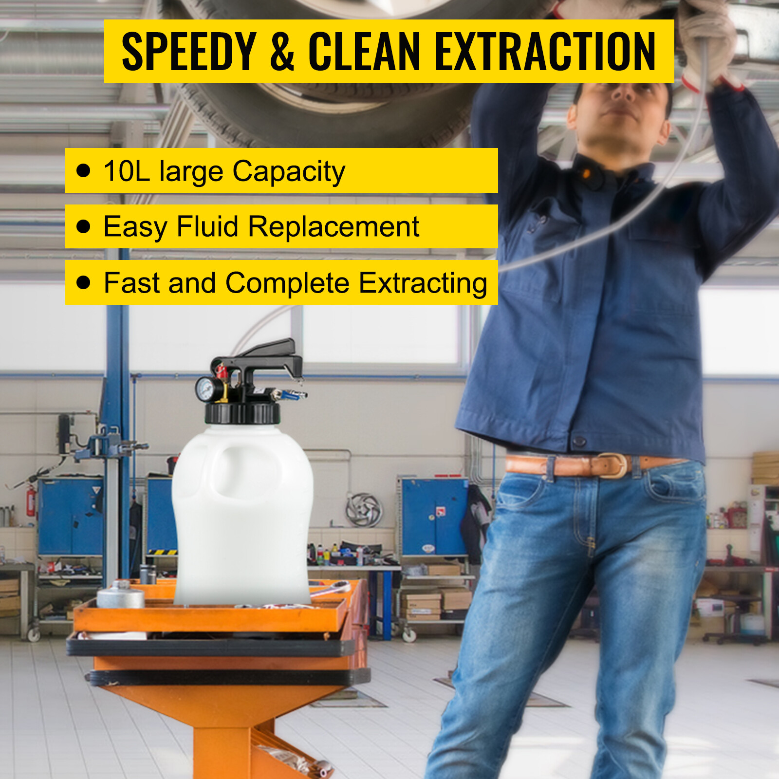 VEVOR Transmission Fluid Pump ATF Refill Pump Kit 10L with 14 Most Used Adapters