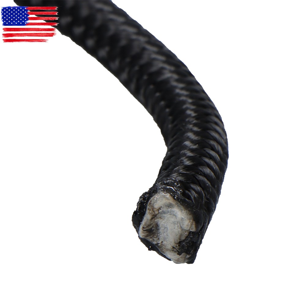 3/8 Inch × 100ft Black Nylon Solid Braid Rope High UV & Abrasion Resistance