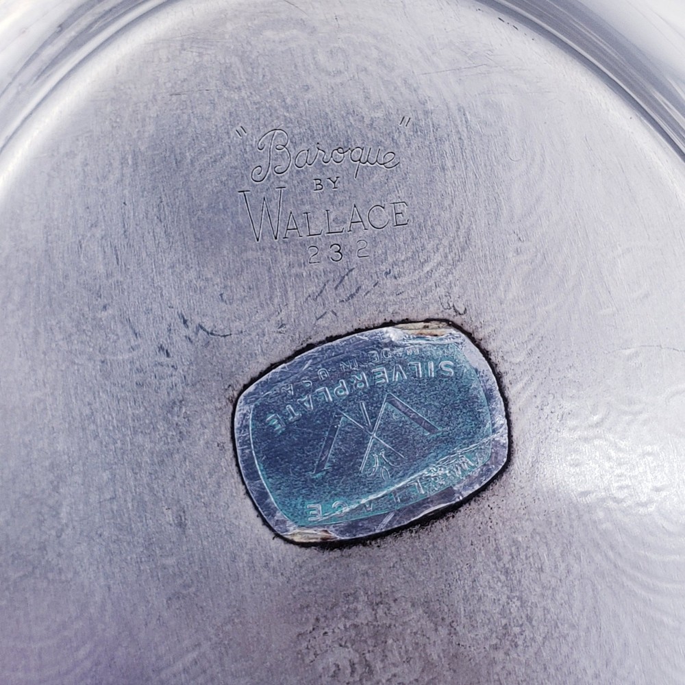 Wallace Baroque Small Cordial Set 6 Cups w/ Tray #232 10" Sherry Brandy