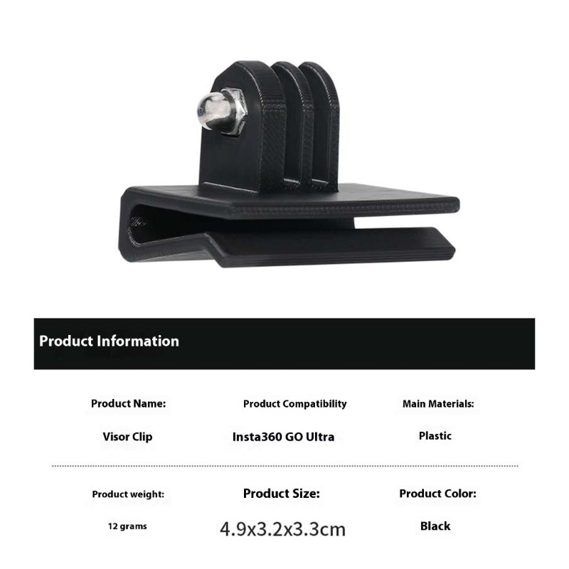 Hat Clip Mount Bracket For GO Ultra Action Camera Lightweight Adjustable