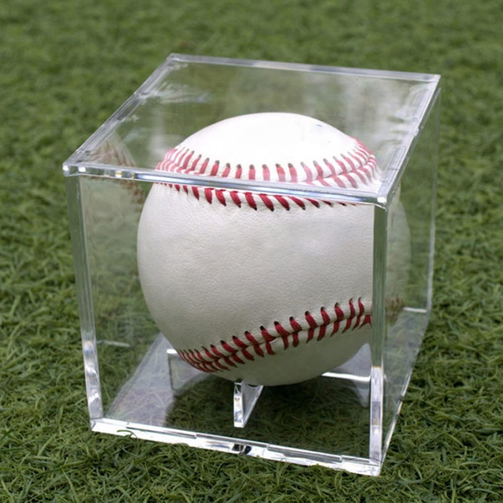 4 Pack Acrylic Baseball Display Case - UV Protected 4 Pack, Clear