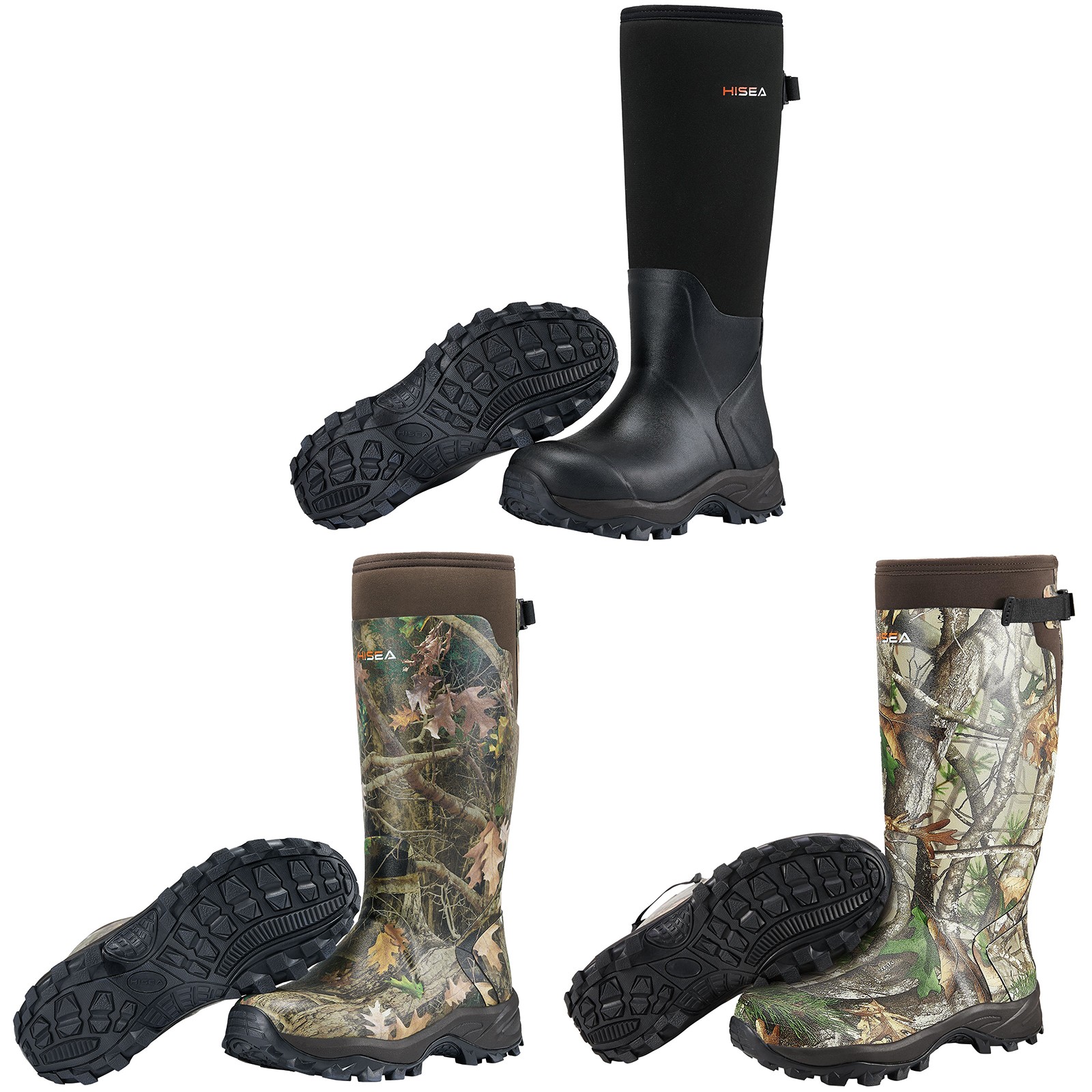 HISEA Men Hunting Boots Adjustable Rain Boot Waterproof Fishing Mud Working Boot