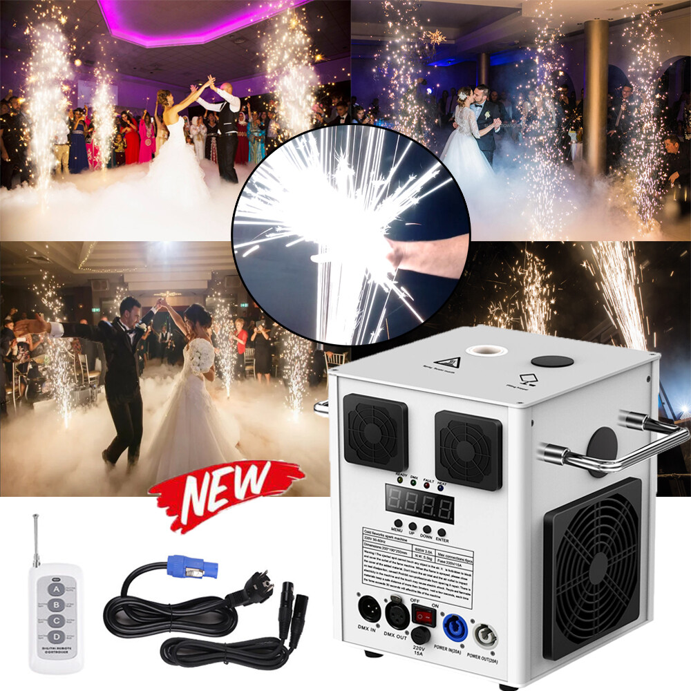 700W Cold Spark Firework Machine Stage Effect Wedding DMX DJ Party w/Flight Case