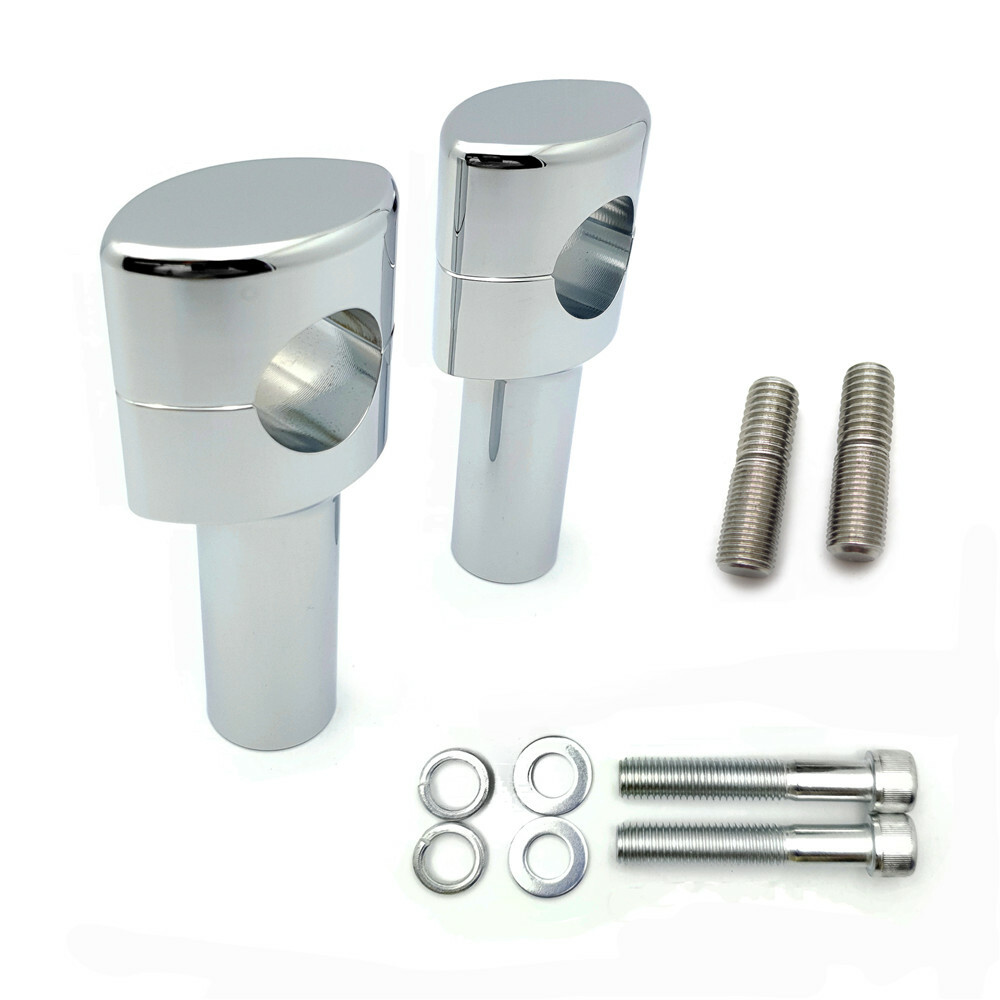 4" Solid Billet Oval Handlebar Riser For 1-1/4" DNA Paughco Springer Chopper Bob