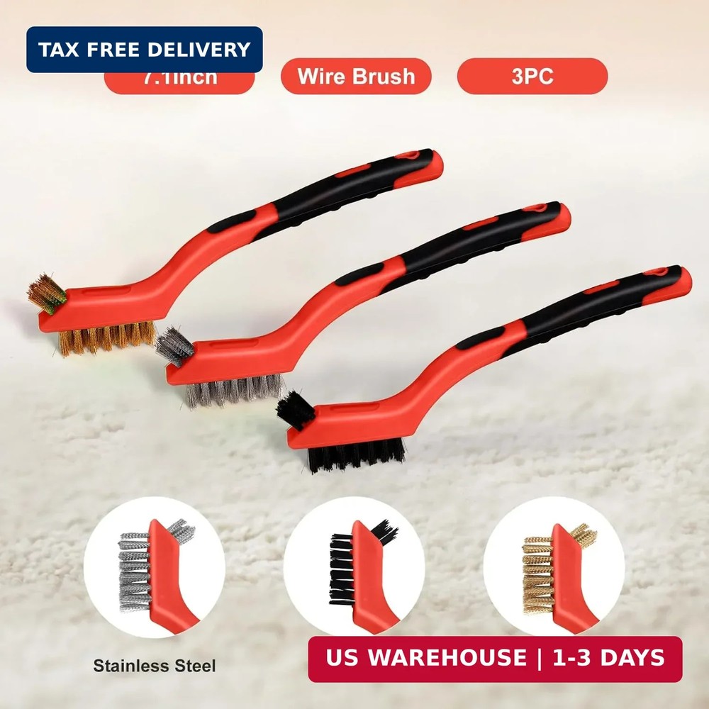 MAXMAN Wire Brush Set 6Pcs, Small Wire Brushes for Cleaning, Rust Remover, Scrub