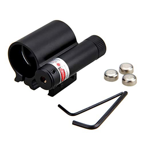 Tactical Flashlight and Red Laser Dot Sight Scope Combo with White,Red