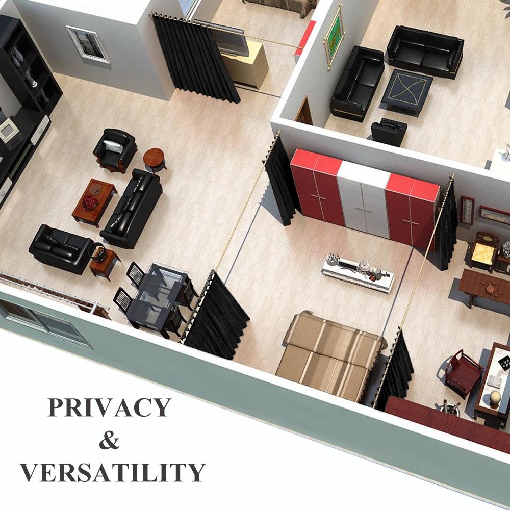 Room Separating Divider, Room Divider Curtain Screen Partition, Function Ther...