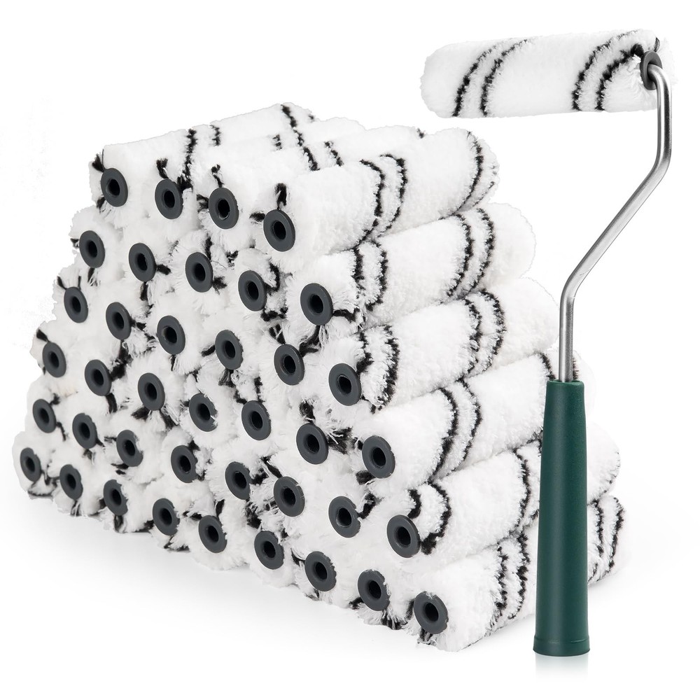 4" Microfiber Paint Roller Covers (40 Pack) - Mini Paint Rollers for Walls, DIY