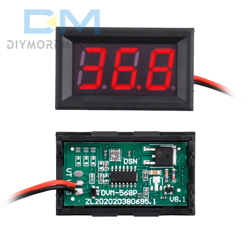 Mini DC 5V-120V Voltage Volt Meter LED Panel 3-Digital Display 2 Wire Voltmeter