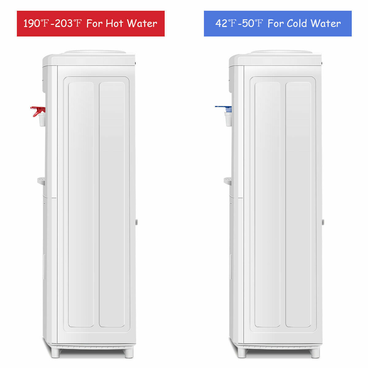 5 Gallon Top Loading Hot & Cold Water Dispenser Cooler w/ Storage Cabinet