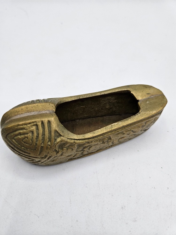 VTG. Brass Etched Slipper Ashtray India